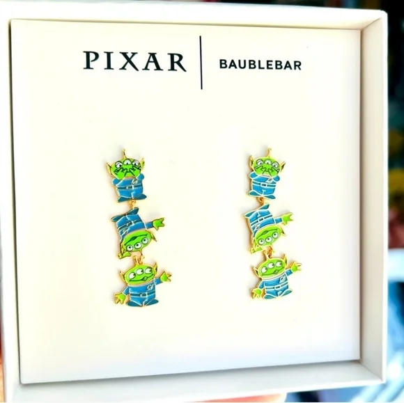 💚🔹️Baublebar🔹️x Disney Pixar Women's Toy Story Alien Earrings NEW - Picture 4 of 6
